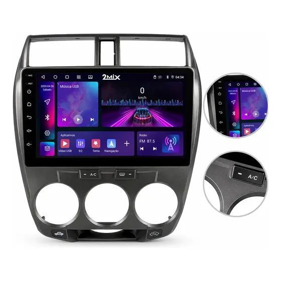 Central Multimídia Android 14 City 2009-2013 Gps Carplay