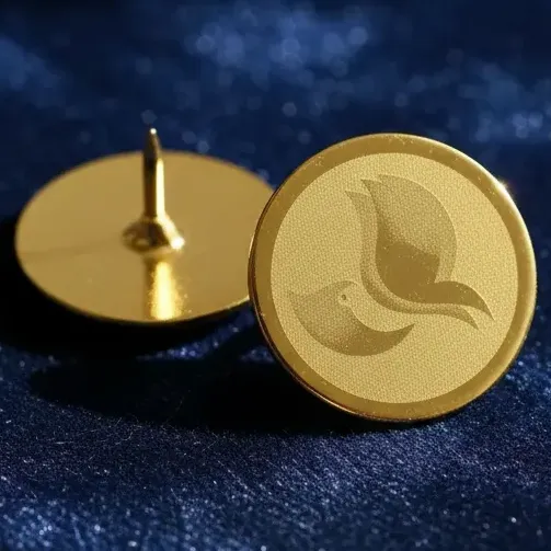 Pin Botton Personalizado Logotipo Empresa Folheado Ouro