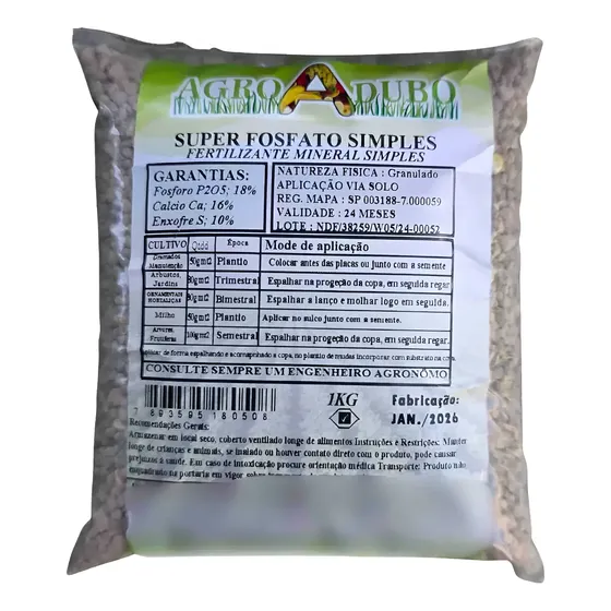 Fertilizante Super Fosfato Simples 1 Kg Adubo