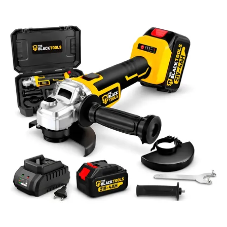 Esmerilhadeira Lixadeira Angular Sem Fio A Bateria 21v 4.1/2 Preto E Amarelo 127/220v 50/60hz