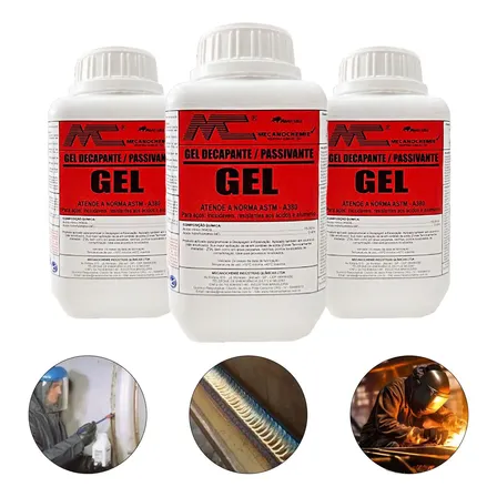 Kit 3 Gel Decapante Passivante Limpa Aço Inox 1250kg Avesta