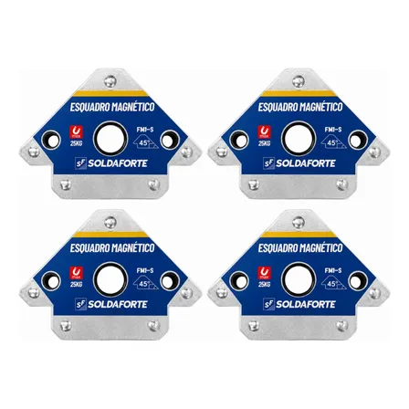 4 Esquadro Magnetico 25kg Industrial - Soldaforte
