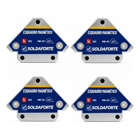 Esquadro Magnetico 12kg 4 Peças Industrial - Soldaforte