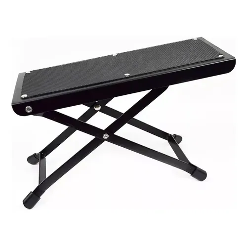 Apoio De Pé Voik Apv-100 Regulável Para Violão E Guitarra Preto