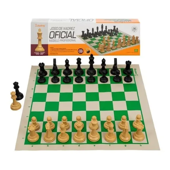 Jogo De Xadrez Jaehrig Profissional Peso Tabuleiro + 2 Damas