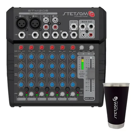 Mesa De Som Stetsom Stm1206 12v 6 Canais Modelo 2022 Nova