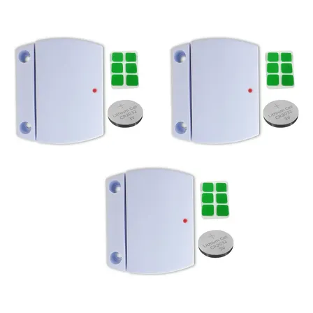 3 Unid Sensor Magnético Sem Fio Intruder Hlg 433,92mhz