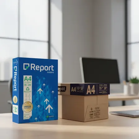 Papel A4 75g Report Suzano - 5 Resmas Na Caixa Branco