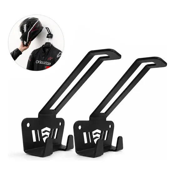 Kit 2un Suporte De Capacete Jaqueta Macacao De Parede