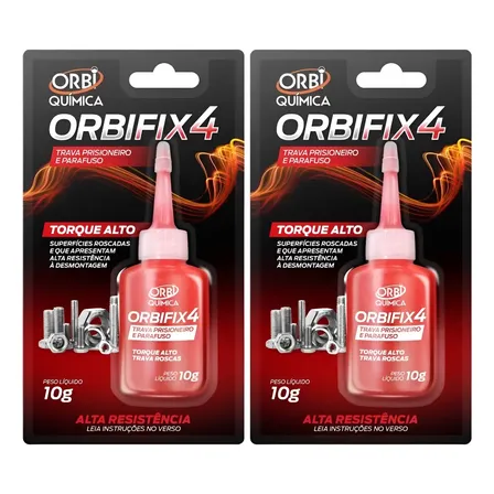 Kit 2 Cola Trava Parafuso Alto Torque Orbi Quimica 10g Vermelho
