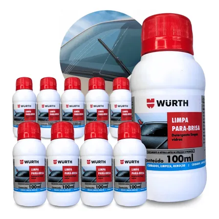 Kit 10 Limpa Para Brisa Wurth 100ml Limpador Vidros Fluidos