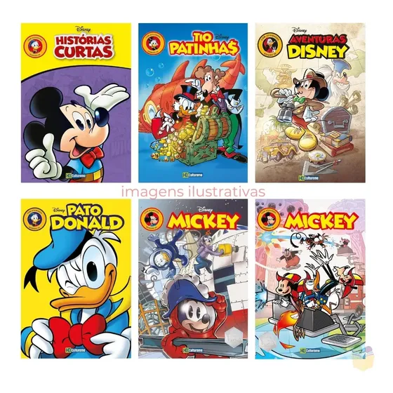 Coleção Gibi Disney | 6 Quadrinhos Sortidos Sem Repetição | Hq Culturama
