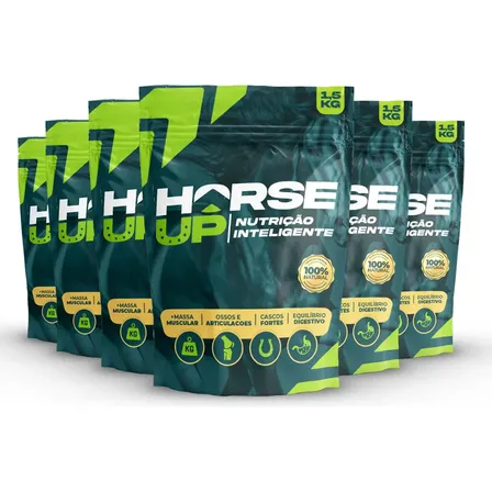 Kit 6 Suplementos P/ Cavalo Desempenho Muscular Tônus Equino