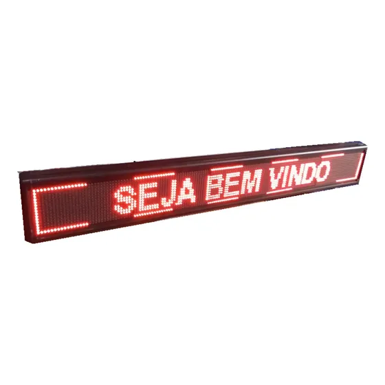 Painel Letreiro Led Digital 130x20 Vermelho Interno 110v/220v (bivolt)