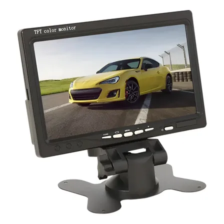 Monitor Veicular Digital 7 Polegadas Lcd Portátil Cftv Preto