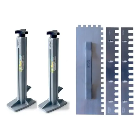 Kit Desempenadeira Dentada 3em1 - 36cm + 2 Suporte P/regua