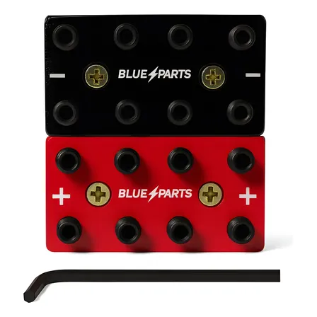 Bloco Distribuidor Som 4x4 8vias Barramento Fixa Até70mm Par