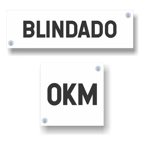 Placa Comercio Autos Blindado E Zero Km Kit 10un 5 Cada