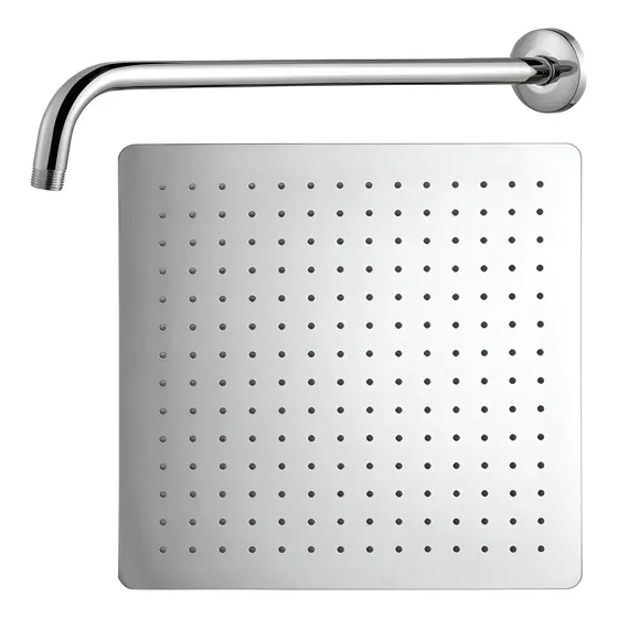 Ducha Inox Ss304 30cm Quadrada Slim 30x30 Chuveiro Com Braço Prateado