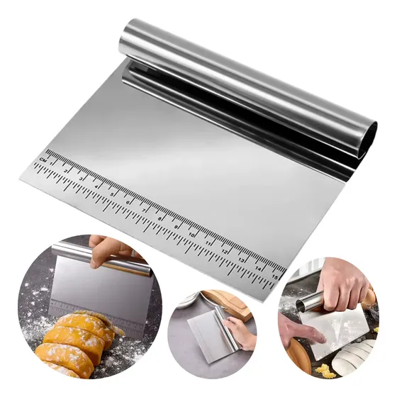 Espátula Em Inox Prática Raspador De Massa Com Cabo Tubular