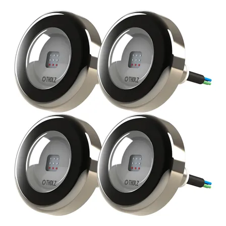 Kit 4 Refletor Piscina Tholz - Power Led Rgb 20w Inox