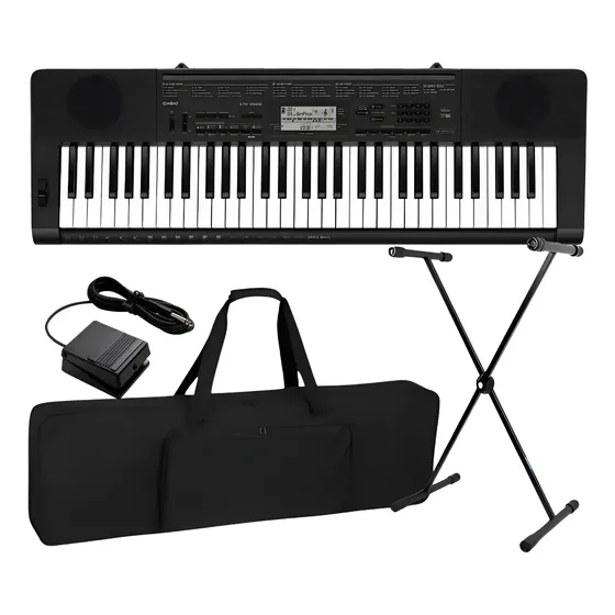 Kit Teclado Musical Casio Profissional Ctk3500 + Acessórios