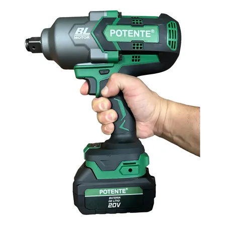 Chave Parafusadeira Impacto 3/4 173,3kg 2 Baterias Potente Preto 127/220v