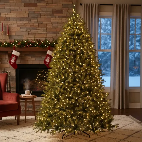 Árvore Natal 210cm 3195 Galhos Silicone 1.750led Quente 110v
