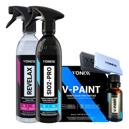 V-paint 20ml Vitrificador Automotivo + Sio2 Pro + Revelax