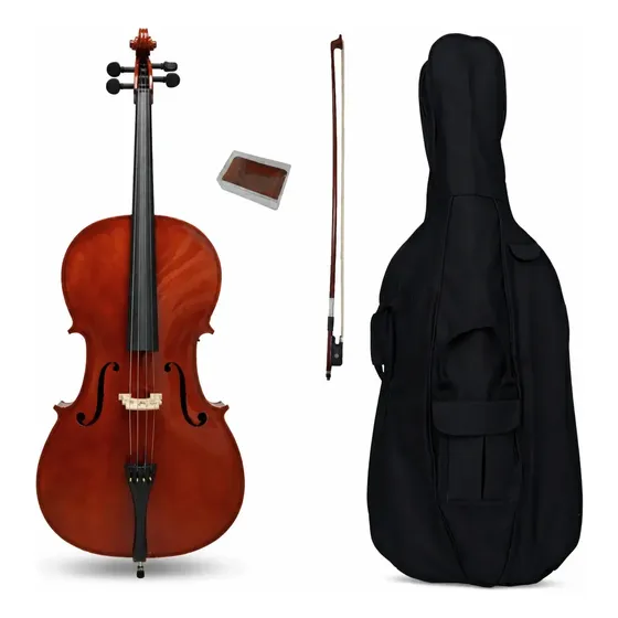 Violoncelo Marinos Arco Capa Cavalete Regulado 4/4 Madeira