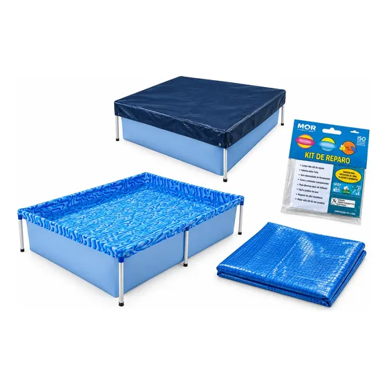 Piscina Mor 1000litros Estrutural Kit Piscina + Capa + Forro