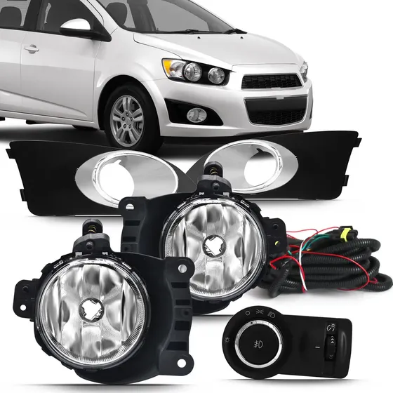 Kit Farol De Milha Sonic 2013 Com Moldura