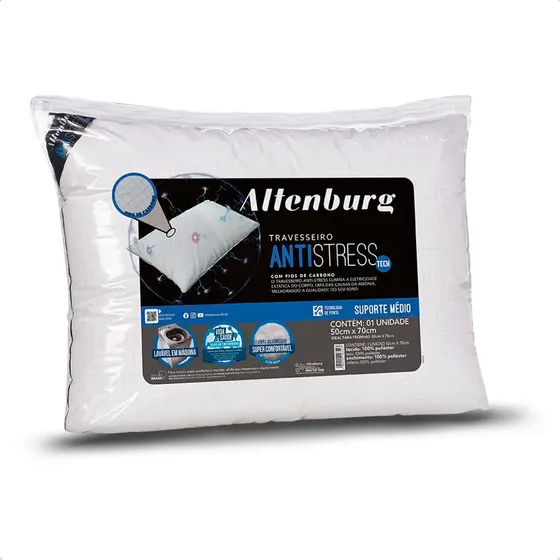 Travesseiro Altenburg Antistress 50x70 Suporte Médio Branco