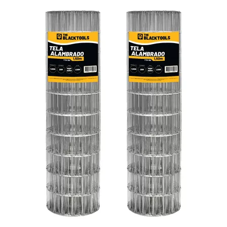 Tela Cerca Soldada Malha 5x10cm Fio 1,60mm 25x1,5m Kit 2un
