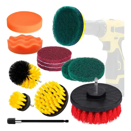 Kit Escovas Rotativas 14 Peças Furadeira Limpeza Automotiva