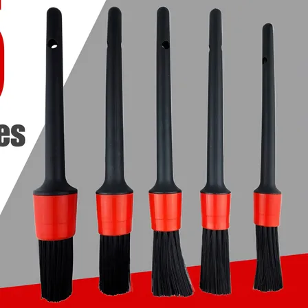 Kit 5 Pincel Para Detalhamento Lavação Automotivos Motos