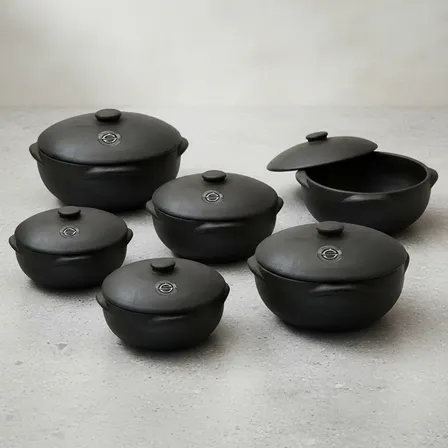 Kit 5 Panelas De Barro Moqueca / Peixe / Cozinha / Arroz Preto