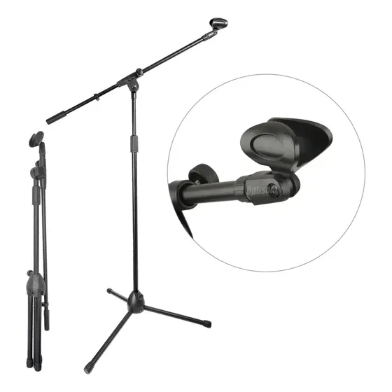 Pedestal Tripe Suporte Para Microfone Girafa Profisional Klx