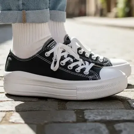 Tênis Chuck Taylor All Star Move Converse Preto/preto/branco Liso 37 Br