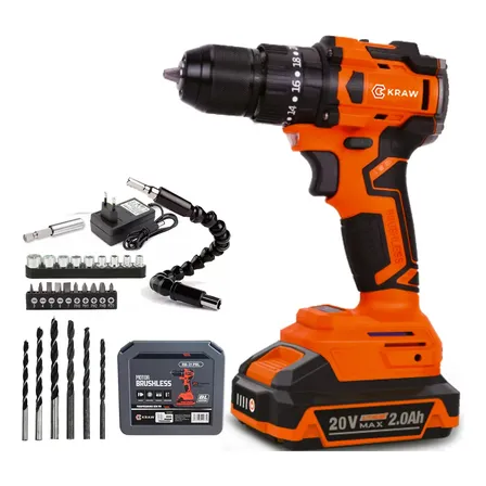 Parafusadeira Furadeira 21v 3/8 Brushless Maleta E Acessorio