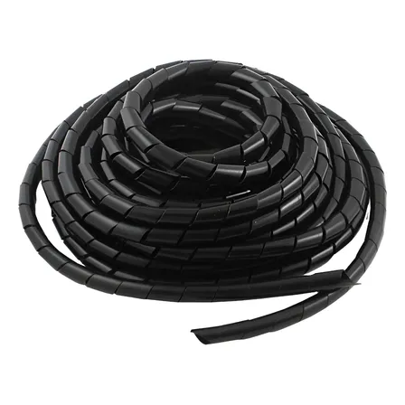 Organizador Para Cabos Espiral 10 Metros 8mm Preto Proteção Preto