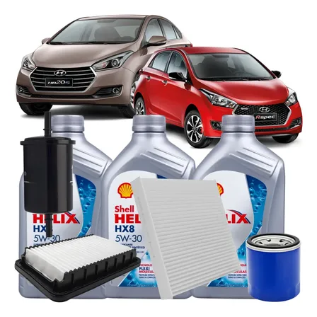 Kit Revisão Troca Óleo Shell E Filtros Hb20 1.0 (2012-2025)