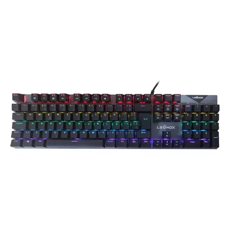 Teclado Mecanico Gamer Lehmox, Rgb, Switch Blue, Preto, 2081