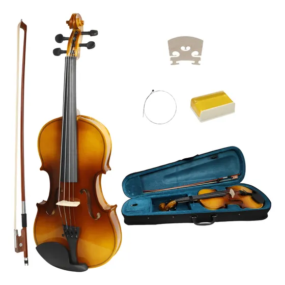 Violino 4/4 Completo Luthier Konig Natural Arco Estojo Breu
