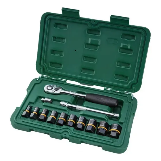 Jogo De Soquetes De Extração Bolt Biter 13 Pcs St09137 Sata