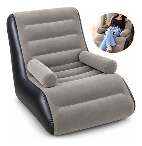 Sofá Poltrona Ultra Lounge Inflável Para Diversos Ambientes Marrom