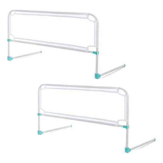 Kit 02 Telas Grades De Proteção Cama Normal Box Colchão Bebê Branco Lisa