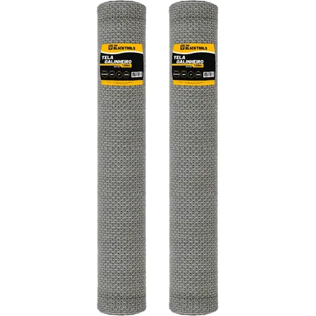 Tela Galinheiro Galvanizada Kit C/2 Fio 23 1,5mx50m