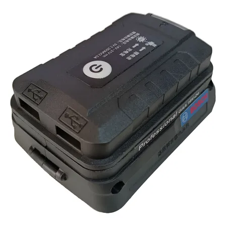 Adaptador Usb P/ Bateria Bosch 2 Usb + Super Lanterna Led