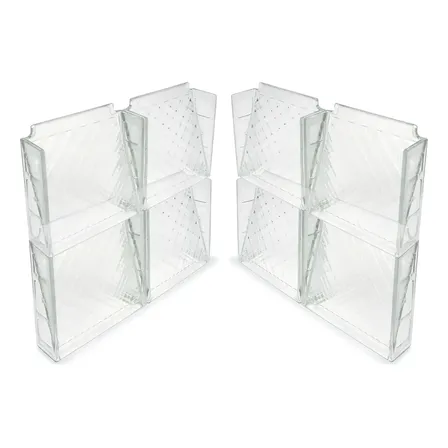 Kit 08 Elemento Vazado Vidro Transparente Veneziana 20x20 Transparente